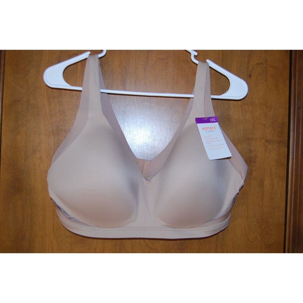 WARNERS NO SIDE EFFECTS BRA SIZE 2XL BEIGE NEW WITH TAGS